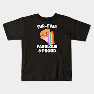 Fur Ever Fabulous And Proud LGBTQ flag Kids T-Shirt